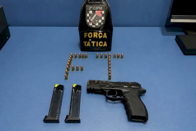 Força Tática prende dupla com pistola 9mm  após perseguição pelas ruas de Caarapó