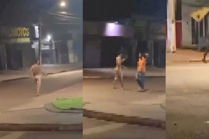 Homem sai nu pelas ruas, invade casa e tenta atacar idosa em Dourados (vídeo)