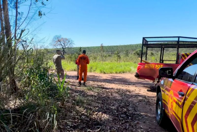 Bombeiros fazem buscas por homem desaparecido há quatro dias em fazenda