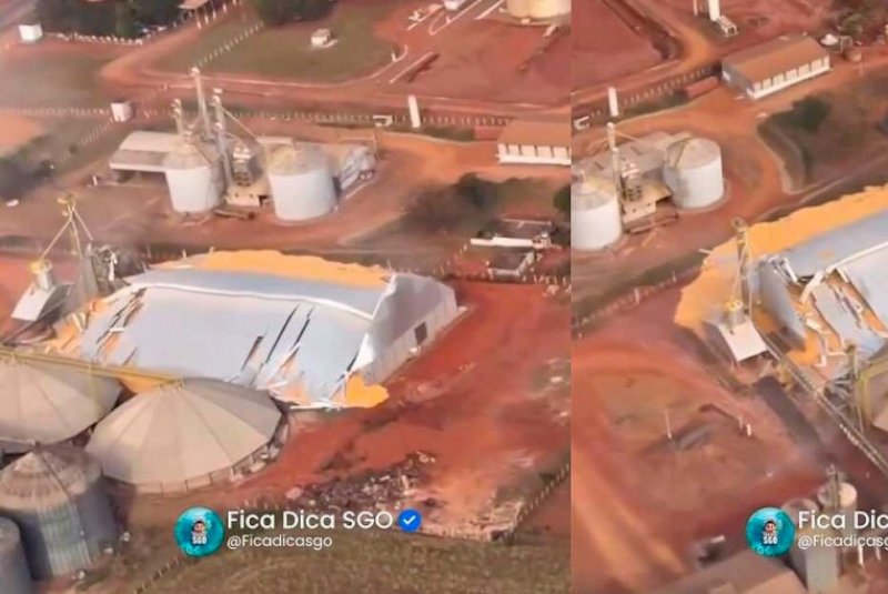 Armazém desaba em São Gabriel do Oeste (vídeo)