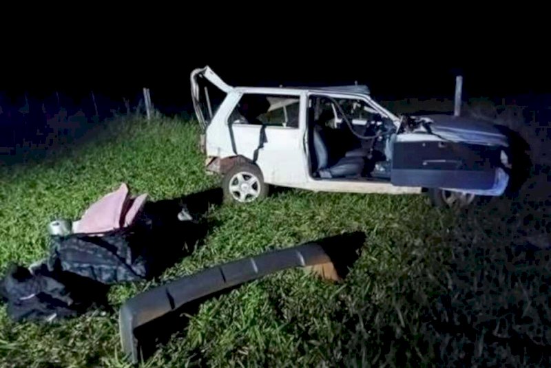 Condutor de Uno perde controle e veículo capota na MS-156