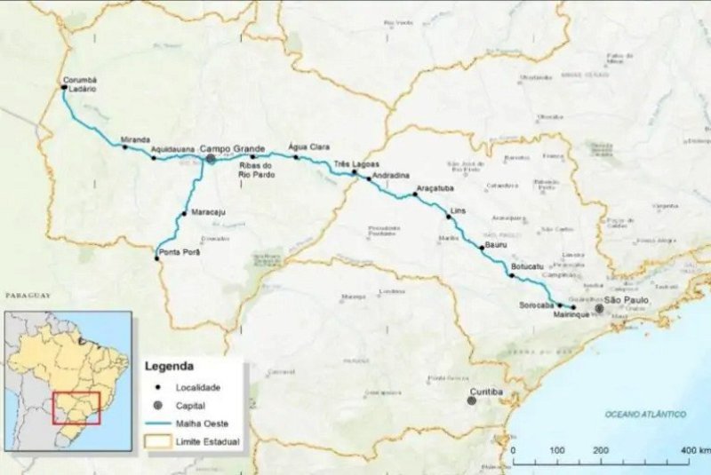 Leilão da Malha Oeste está previsto para agosto de 2027