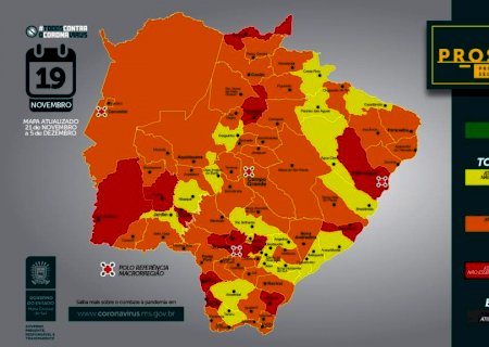 Prosseguir mostra agravamento novo mapa de risco de 13 municípios de MS