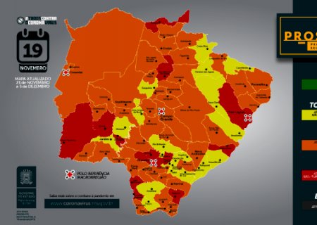Em MS, 13 munic&iacute;pios elevam grau de risco para covid e 26 melhoram no "mapa"