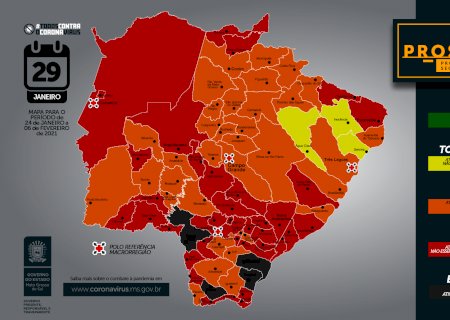 Prosseguir: 37 cidades estão na bandeira vermelha e quatro na cinza