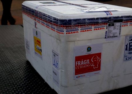 Enviado pelo Ministério da Saúde, 13º lote com 77,9 mil doses de vacinas contra Covid-19 chega em MS