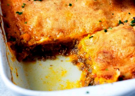 Escondidinho de abóbora com carne moída para refeição em família