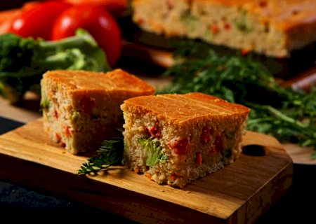 Torta de legumes no liquidificador