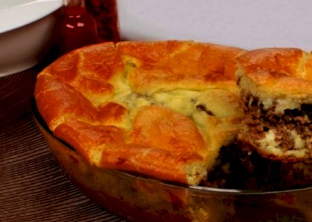 Receita de torta de mandioca com carne moída
