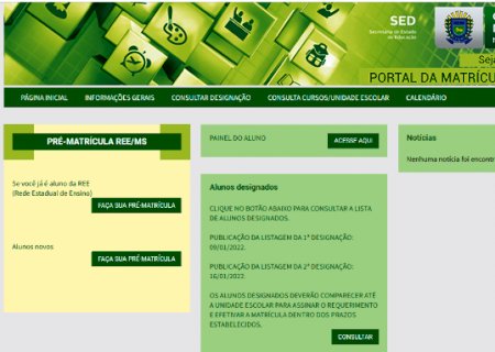 Alunos da Rede Estadual t&ecirc;m menos de uma semana para fazer pr&eacute;-matr&iacute;cula