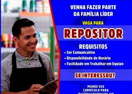 Oportunidade de emprego no Lider Supermercado de Itaporã