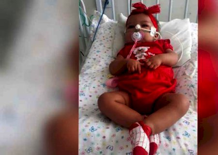 Com apenas 10 meses, Milena já enfrentou cirurgia do coração e agora precisa de ajuda
