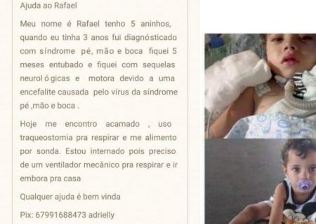 Amigos e familiares pedem ajuda a menino de 5 anos que sofre de doença grave no coração