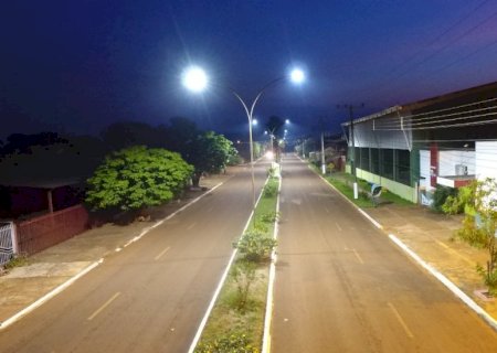 Distritos de Itaporã foram equipados com luminárias de LED