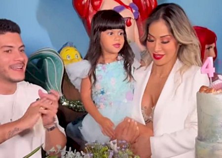 Separados, Maíra Cardi e Arthur Aguiar fazem festa para Sophia