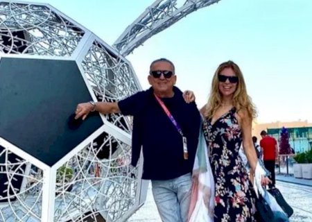 No Catar, Galvão Bueno celebra 22 anos de casamento: “Dia especial”