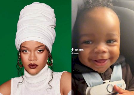 Rihanna mostra o filho pela primeira vez em rede social