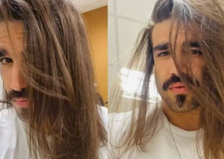 Caio Castro surpreende a web com cabelos longos e alisados