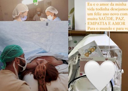 Cíntia Dicker passa Réveillon no hospital com a filha recém-nascida