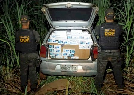 Carro com R$ 100 mil em cigarros contrabandeados é apreendido em rodovia;  veja vídeo