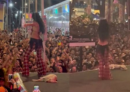 Vídeo: cachorro caramelo dorme no palco durante show de Marina Sena