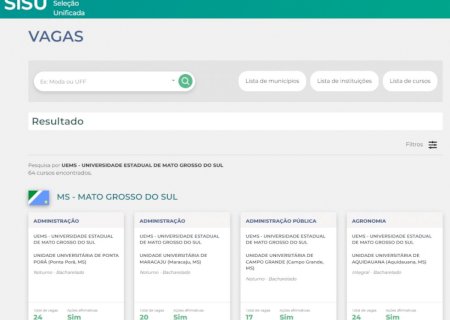 Inscrições para Sisu na UEMS seguem até 24 de fevereiro