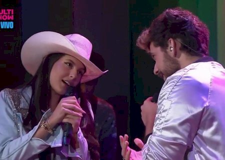 Vídeo: vivendo romance com Ana Castela, Gustavo Mioto invade show da cantora
