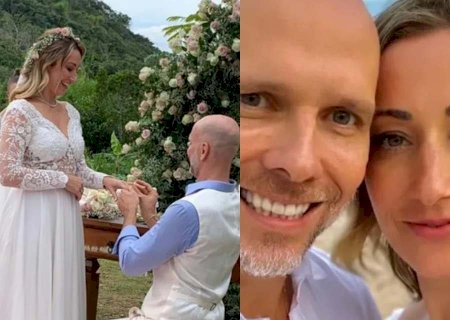 Ex-nadador Xuxa casa em evento íntimo e ao ar livre em Florianópolis