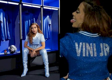 Anitta homenageia Vini Jr. após show na final da Champions League