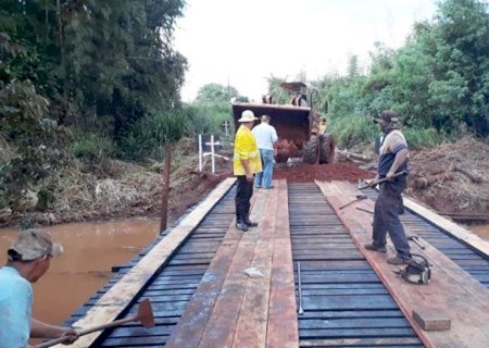 A ponte que na MS-270 sobre o rio São Domingos em Itaporã, está liberada para trafego