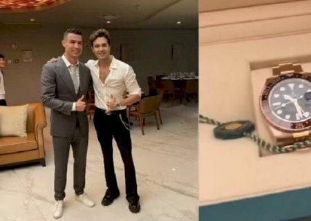 Presentão hein! Luan Santana é tietado por Cristiano Ronaldo com relógio de R$ 432 mil (vídeo)