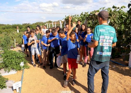Alunos de escolas públicas de Dourados tem experiência no campo durante a Expoagro
