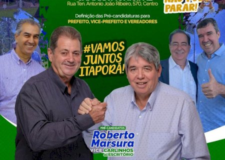 Itaporã; Convenção Partidária que Lançará Roberto Marsura e Carlinhos do Escritório Será Neste Sábado