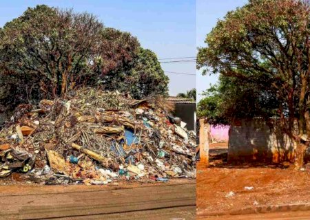 Campo Grande: Antes e Depois: Após Reclamação, 9 Caminhões de Lixo Acumulado em Calçada São Retirados