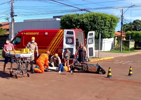 Dourados: Motociclista fica ferida após colidir na traseira de caminhão