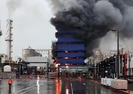 Incêndio de grande proporção atingiu refinaria da indústria de óleo Inpasa