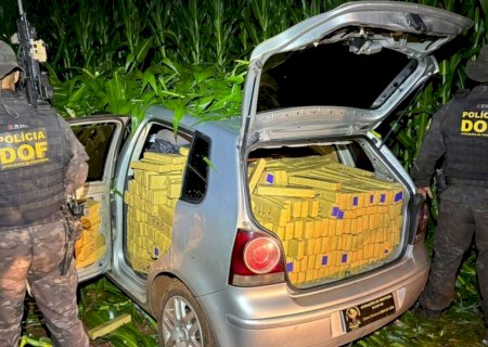 Veículo com 972 quilos de maconha é encontrado abandonado em milharal em Maracaju