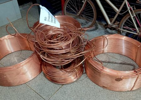 Trio é preso por furto de cerca de 360 quilos de fios de cobre 