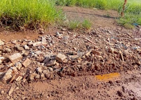 Rua com buracos e 'lagoa' preocupa moradores em bairro da Capita