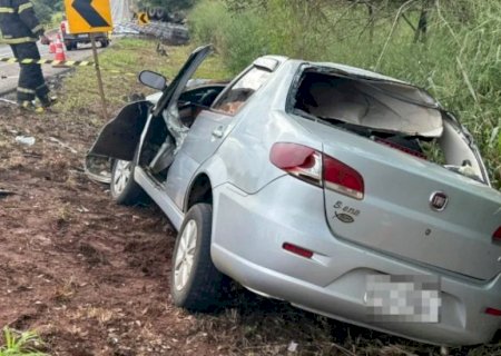 Identificado homem morto em colisão entre carro e carreta na BR-163 em Nova Alvorada do Sul