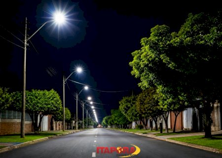 Itaporã avança na modernização da iluminação pública com tecnologia LED em bairros da cidade