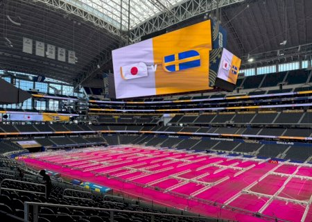 Campo rosa? Gramado de estádio de Dallas passa por tratamento antes de Japão x Suécia