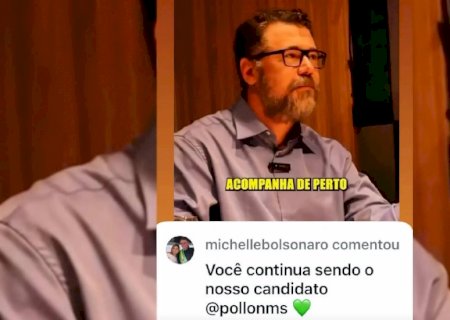 ‘Continua sendo nosso candidato’, diz Michelle Bolsonaro em vídeo de Pollon