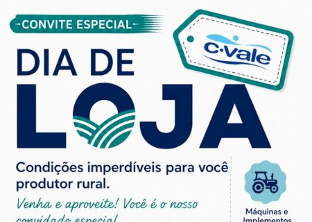 Itaporã recebe Dia de Loja da C.Vale em 17 de junho com ofertas em máquinas, peças e insumos