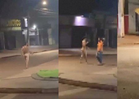 Homem sai nu pelas ruas, invade casa e tenta atacar idosa em Dourados (vídeo)