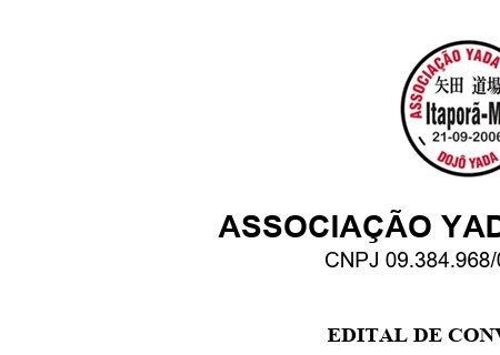 Itaporã - Associação Yada de Judô convoca associados para Assembleia Geral Ordinária no dia 19 de junho