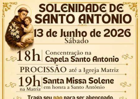 Itaporã - Paróquia São José celebra Solenidade de Santo Antônio com procissão, missa solene e indulgência plenária