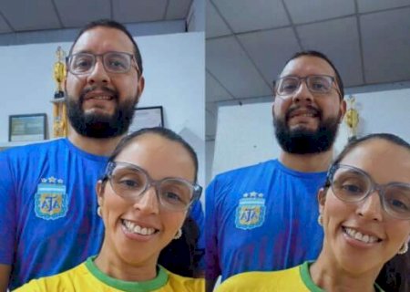 Ela &eacute; brasileira, ele argentino e o amor deles sobrevive a cada Copa