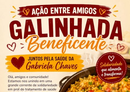 Itaporã - Gabrielli Azevedo Chaves precisa de ajuda para continuar tratamento de saúde; família promove galinhada beneficente