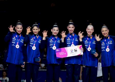 Brasil é bronze no conjunto do Mundial de ginástica rítmica e fatura vaga nas Olimpíadas